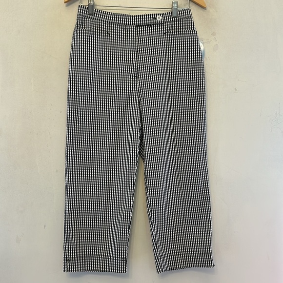 Westbound black white checkered Madison Ave capri pants Size 6 New - Picture 2 of 8